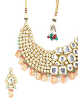 Gold-Plated Kundan-Studded Necklace & Earrings