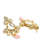Gold-Plated Peach Kundan-Studded Jewellery Set