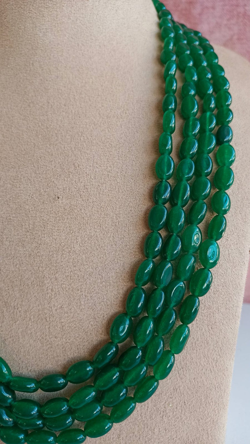 New Long Emerald Green Groom Necklace