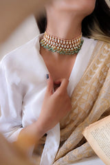 Gold Plated Kundan Embellished Choker Necklace Set