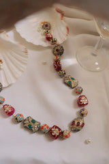Gold Plated Kundan Multi Beads Necklace Set
