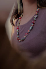 Gold Plated Kundan Multi Beads Necklace Set