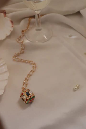 Gold Plated Long Kundan Polki Necklace