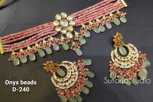Gold Plated Kundan Choker Necklace Set