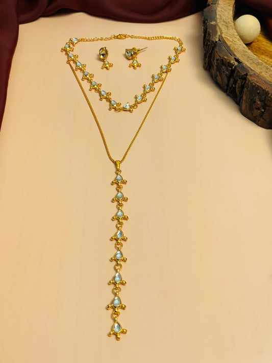 Gold Plated Kundan Polki Necklace
