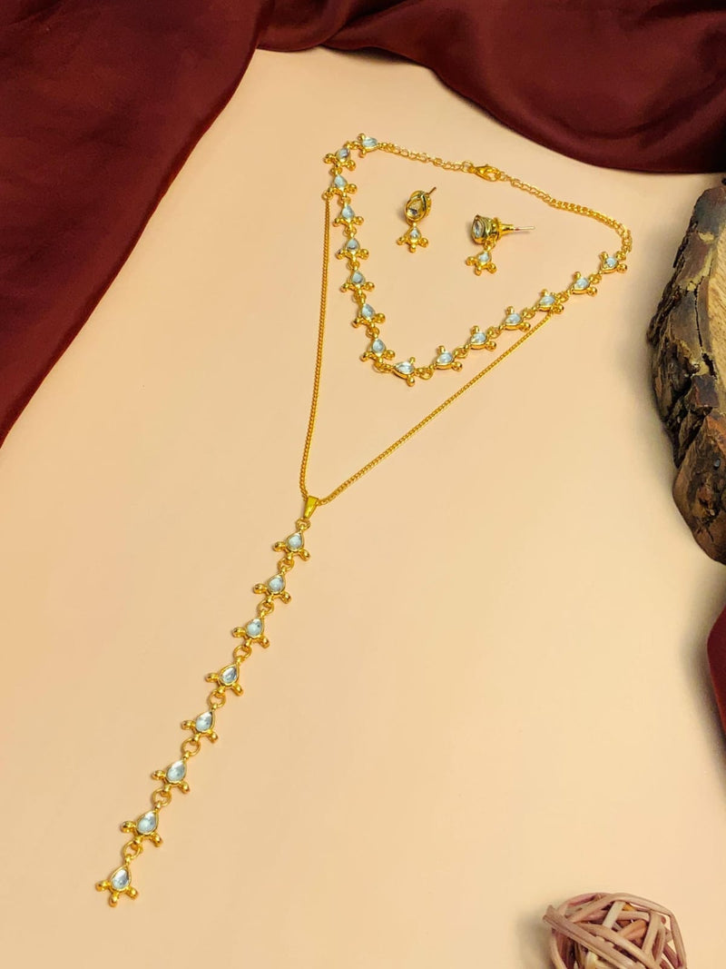 Gold Plated Kundan Polki Necklace