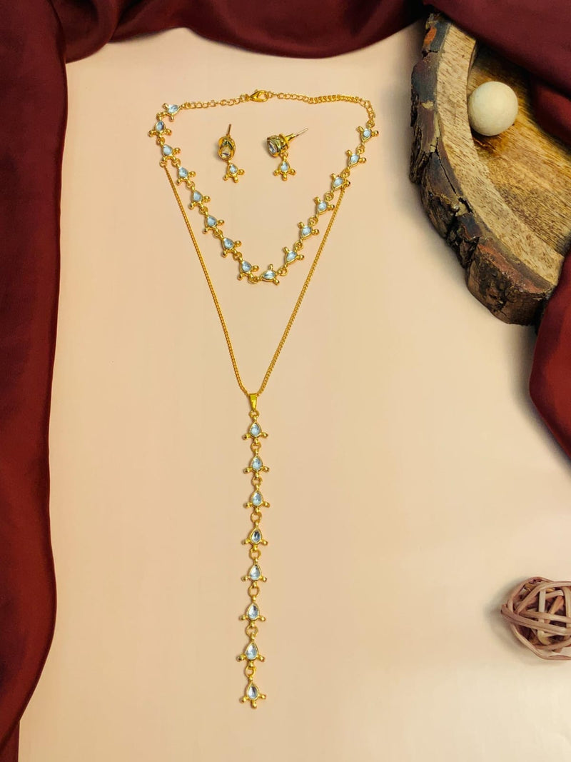 Gold Plated Kundan Polki Necklace