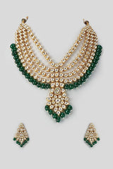 Gold Plated Kundan Polki Necklace Set