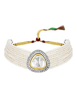Gold Plated Polki Pearl Choker Set