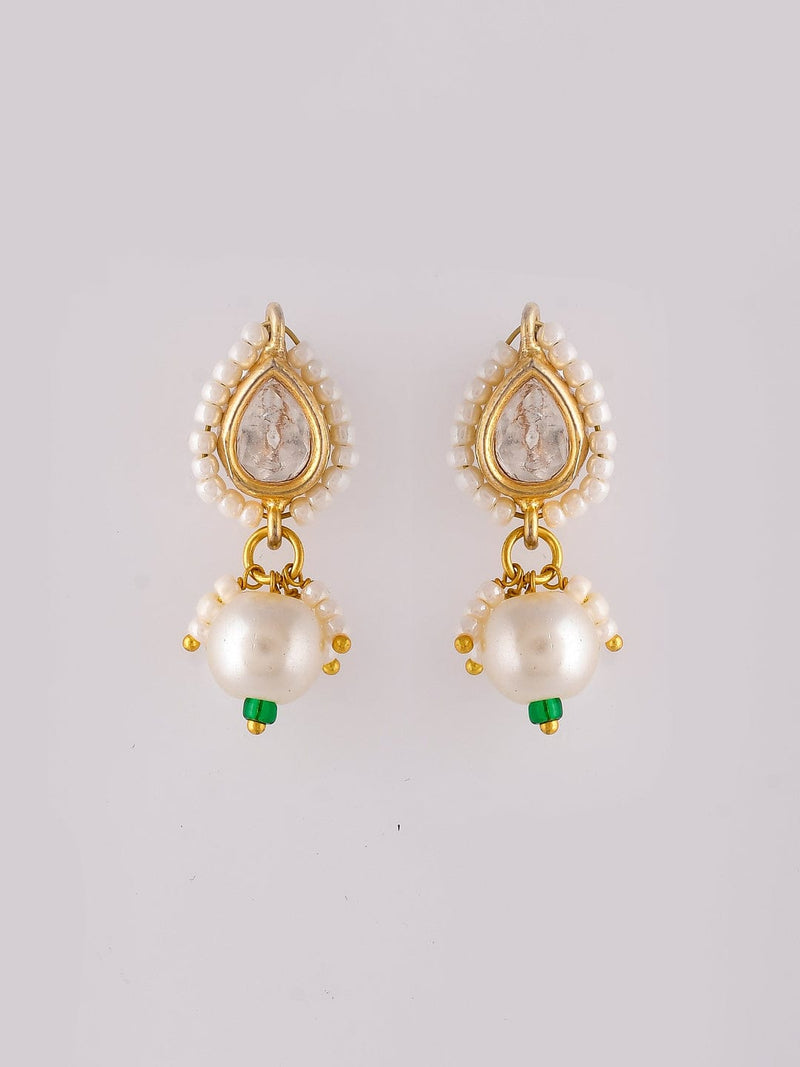 Gold Plated Kundan Choker Necklace With Earrings