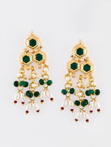 Gold Plated Kundan Choker Necklace With Earrings