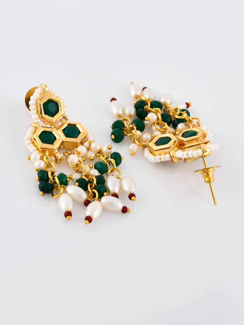 Gold Plated Kundan Choker Necklace With Earrings