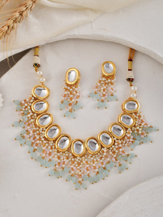 Gold Plated Necklace With Earrings