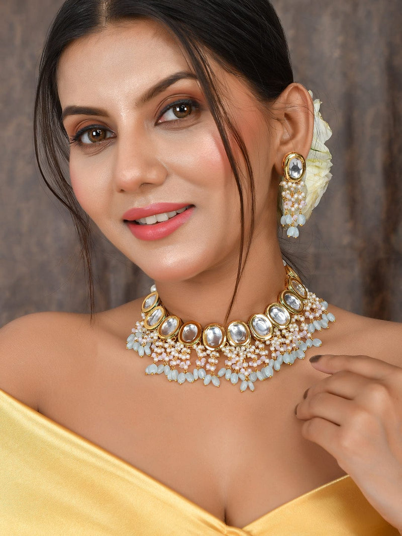Gold Plated Necklace With Earrings
