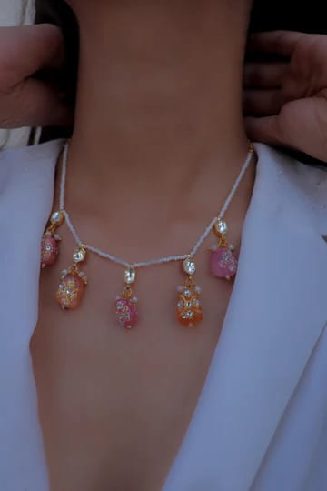 Gold Plated Kundan Necklace Set