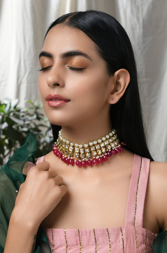 Gold Plated Kundan Choker Set