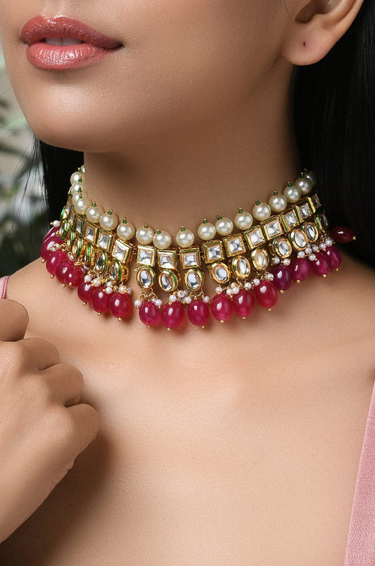 Gold Plated Kundan Choker Set