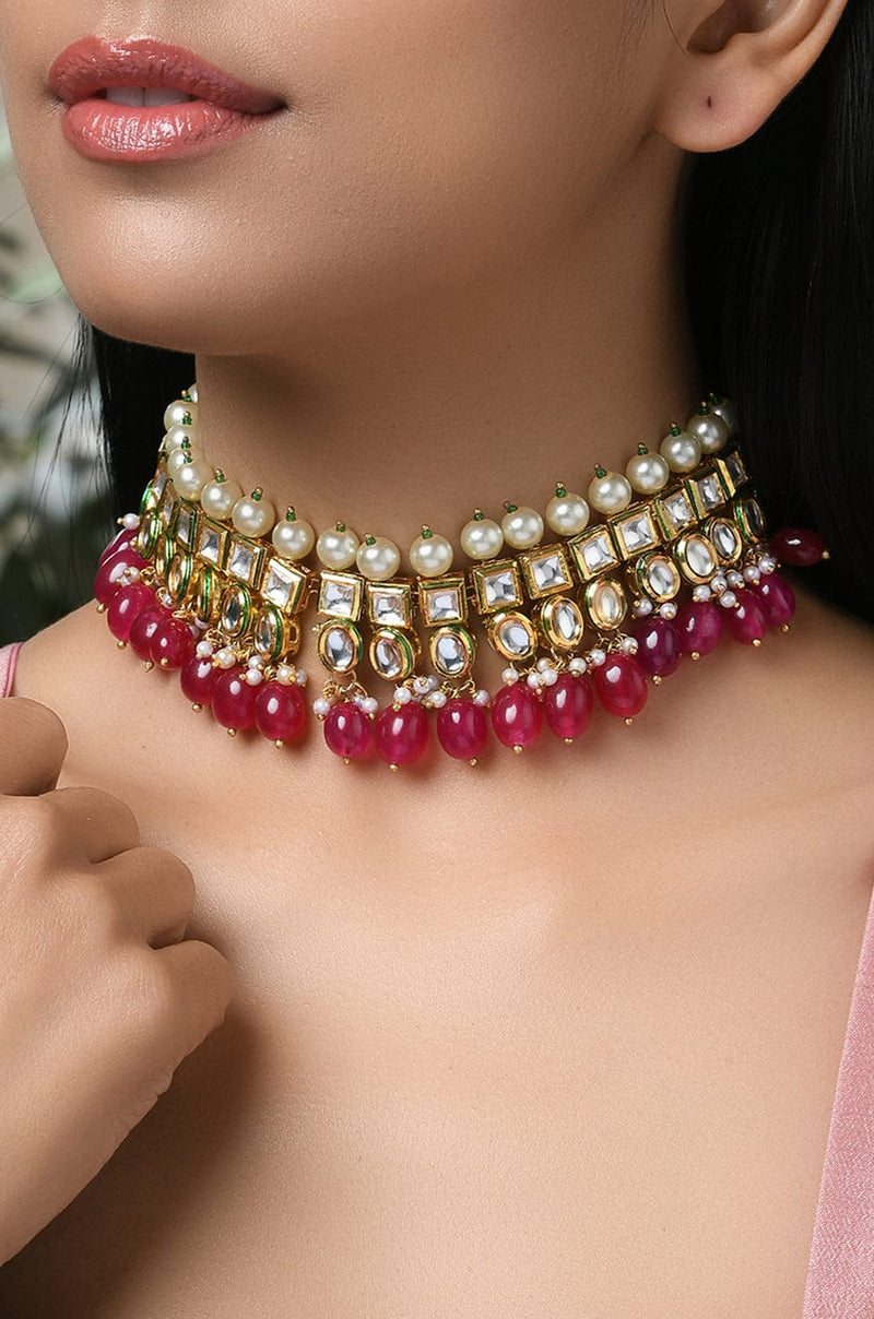 Gold Plated Kundan Choker Set