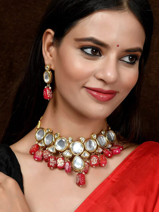 Gold Plated Kundan Choker Set