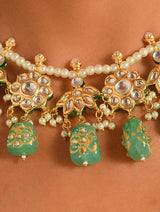 Gold Plated Kundan Necklace Set