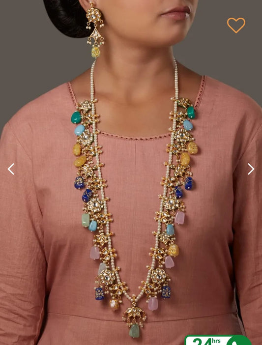 Gold Plated Kundan Necklace Set