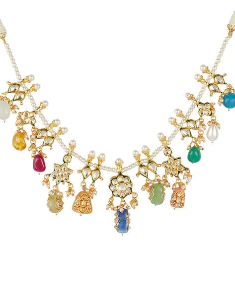 Gold Plated Kundan Necklace Set