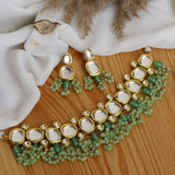 Elegant kundan choker set With Earrings