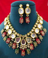 Gold Plated Kundan Necklace Set