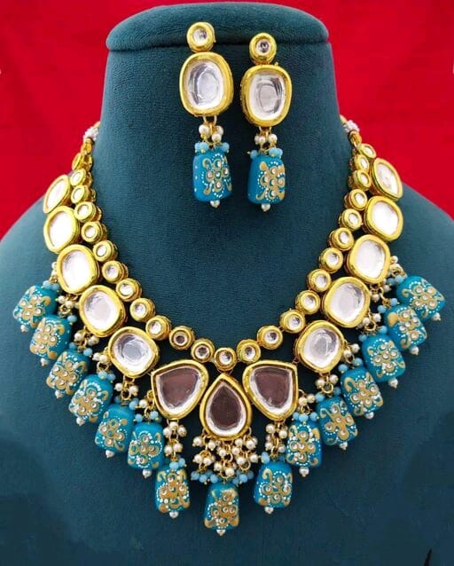 Gold Plated Kundan Necklace Set