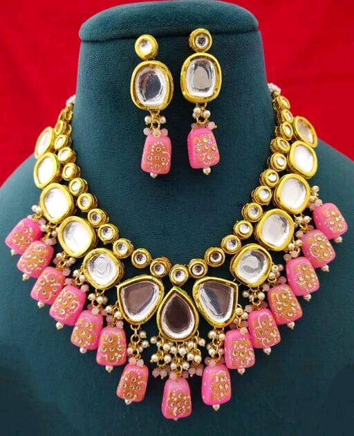 Gold Plated Kundan Necklace Set