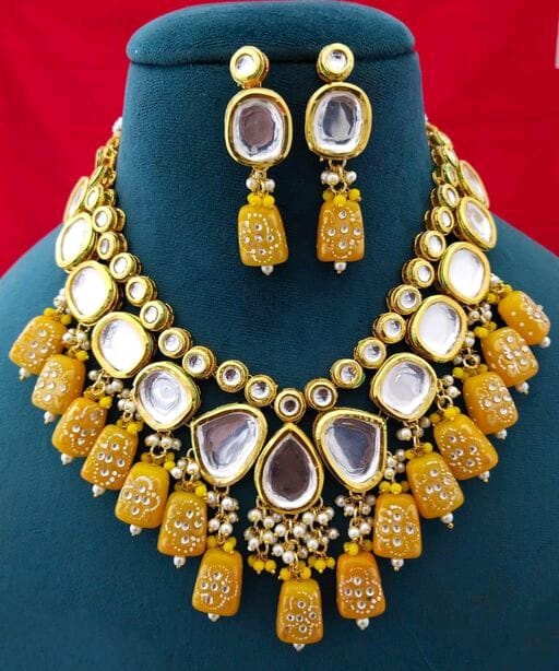 Gold Plated Kundan Necklace Set