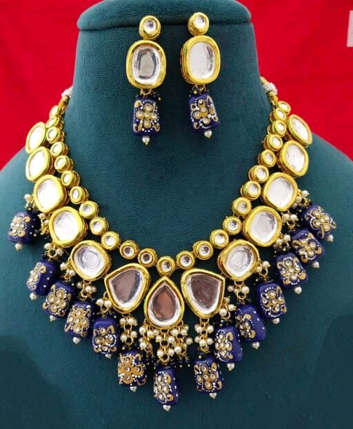 Gold Plated Kundan Necklace Set