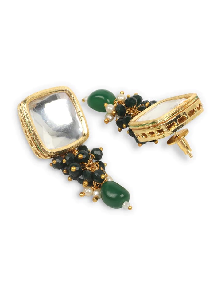 Gold Plated Kundan Necklace Set With Earring