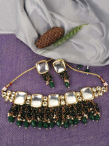 Gold Plated Kundan Necklace Set With Earring