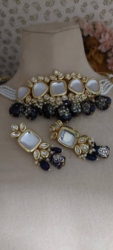 Gold Plated Kundan Necklace With Earring