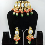 Gold Plated  Kundan Necklace With Earring