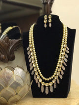 Gold Plated Long Nackless With Earring
