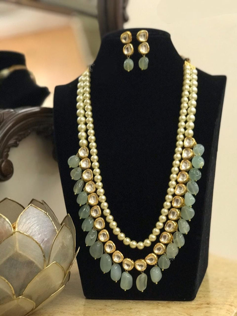 Gold Plated Long Nackless With Earring