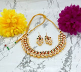 Gold Plated Necklace With Earrings