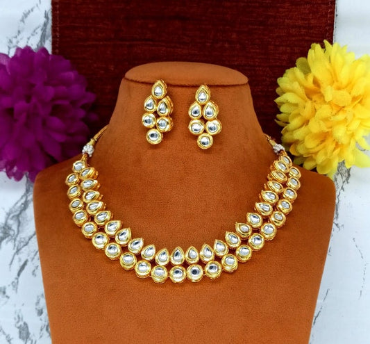 Gold Plated Necklace With Earrings