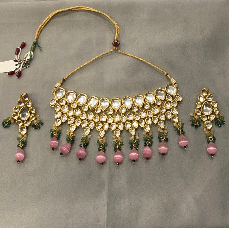 Gold Plated Necklace With Earrings