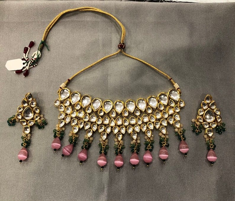Gold Plated Necklace With Earrings