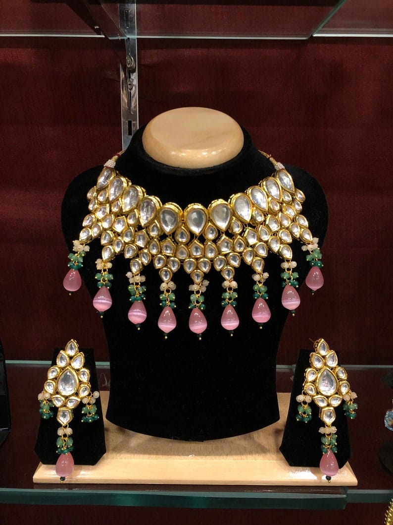 Gold Plated Necklace With Earrings