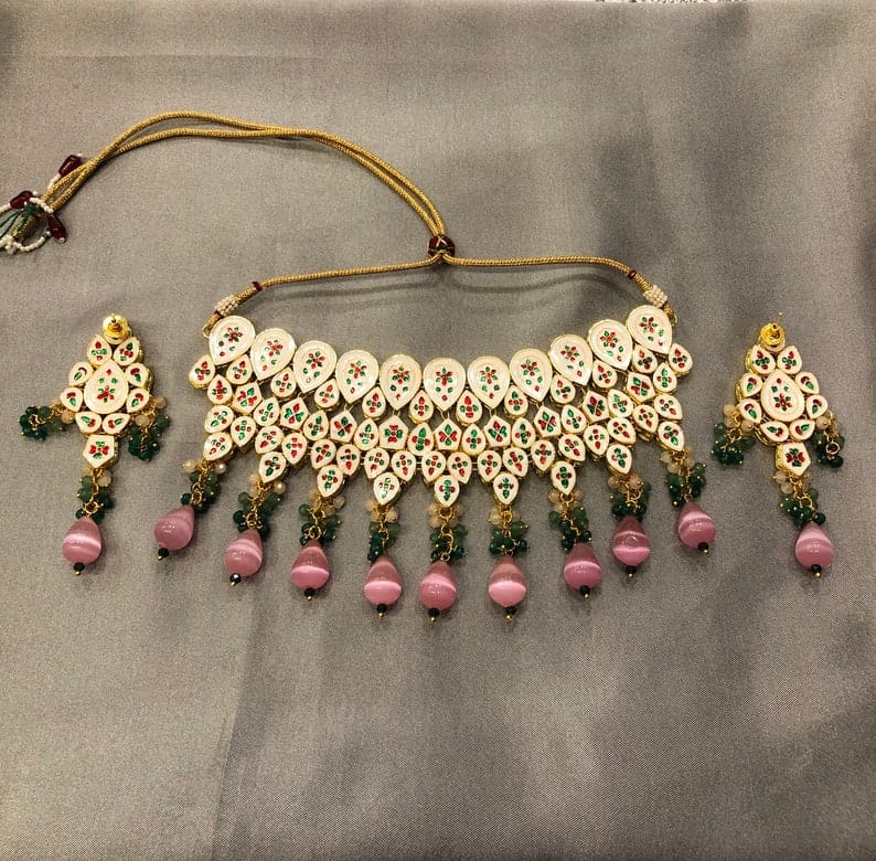 Gold Plated Necklace With Earrings