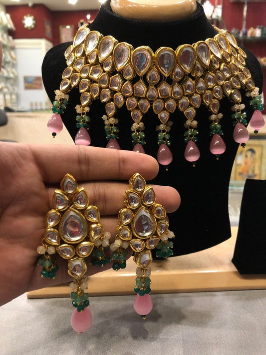 Gold Plated Necklace With Earrings