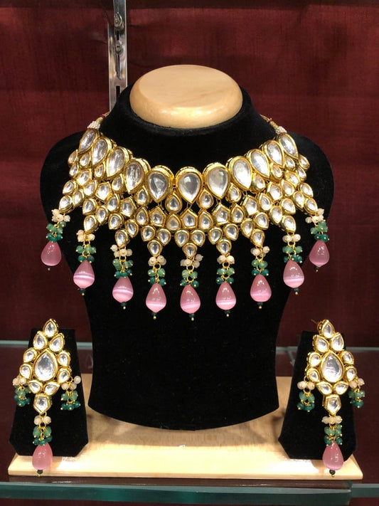 Gold Plated Necklace With Earrings