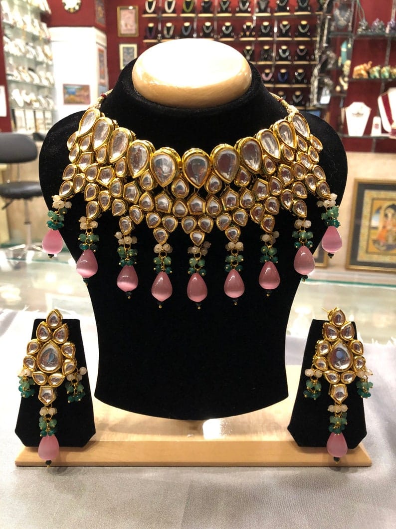 Gold Plated Necklace With Earrings