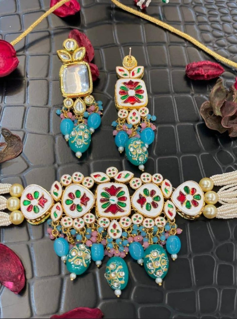 Gold Plated Necklace With Earrings