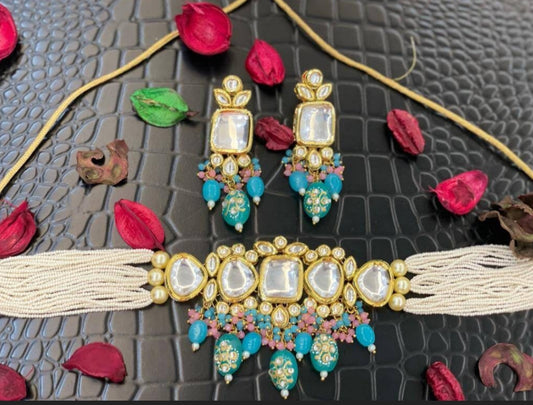 Gold Plated Necklace With Earrings
