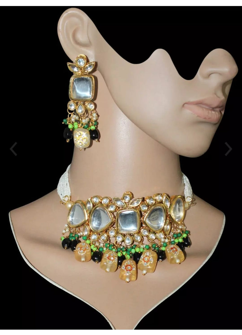 Gold Plated Necklace With Earrings